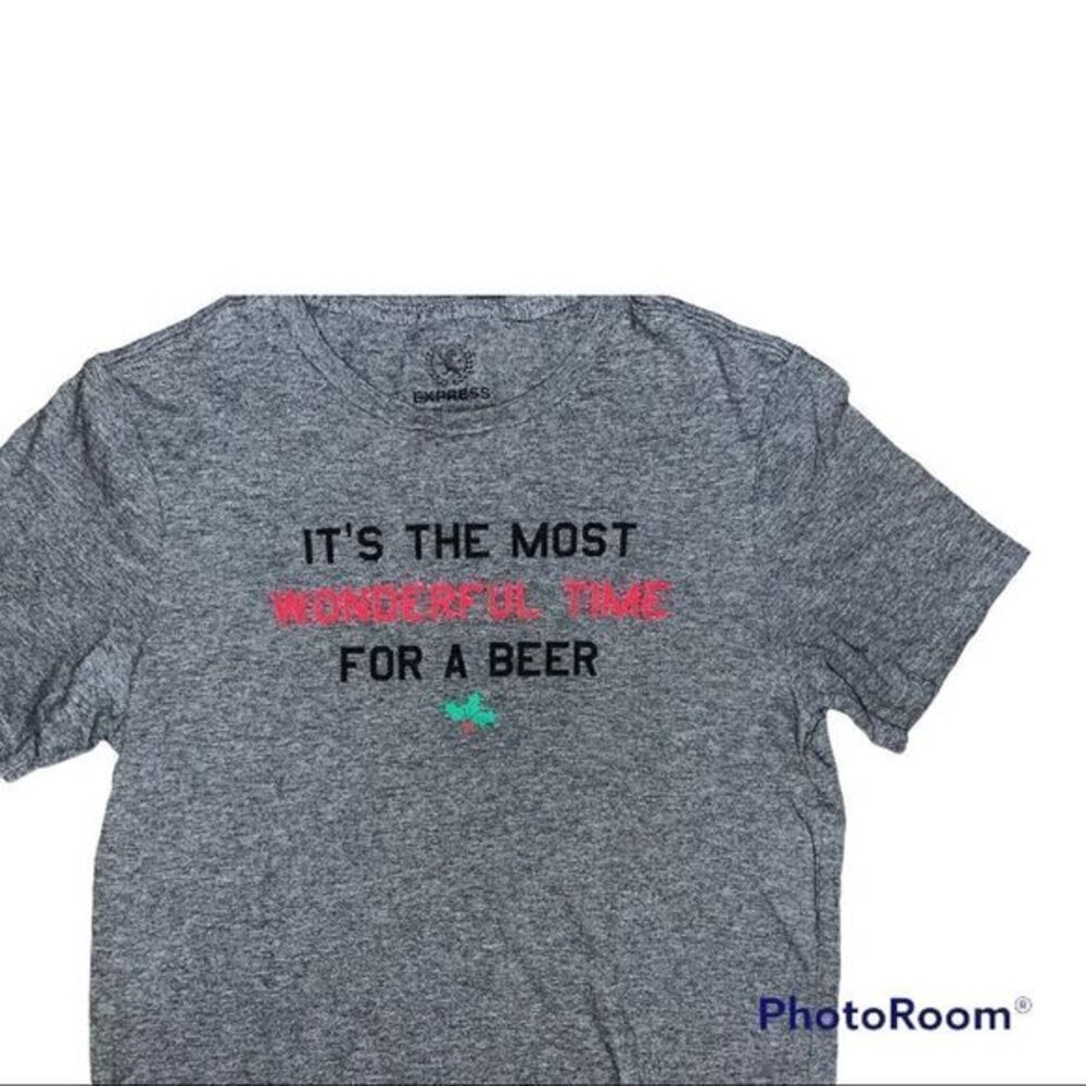 EXPRESS - Christmas T-Shirt -  Most Wonderful Time For A Beer -Size XS bar party